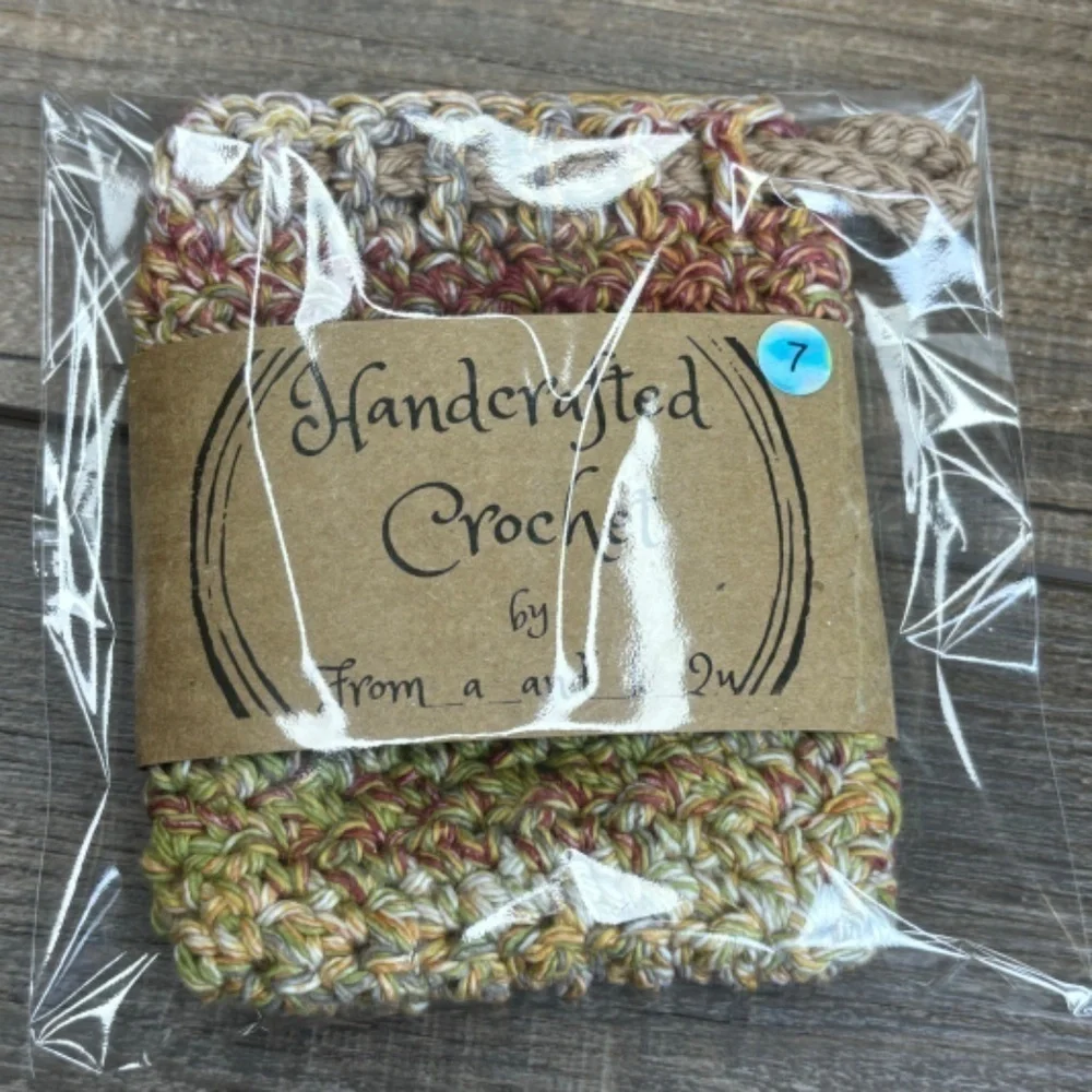 Handmade Crochet Soap Saver Bag Cotton Handcrafted‎ Exfoliating Drawstring Pouch